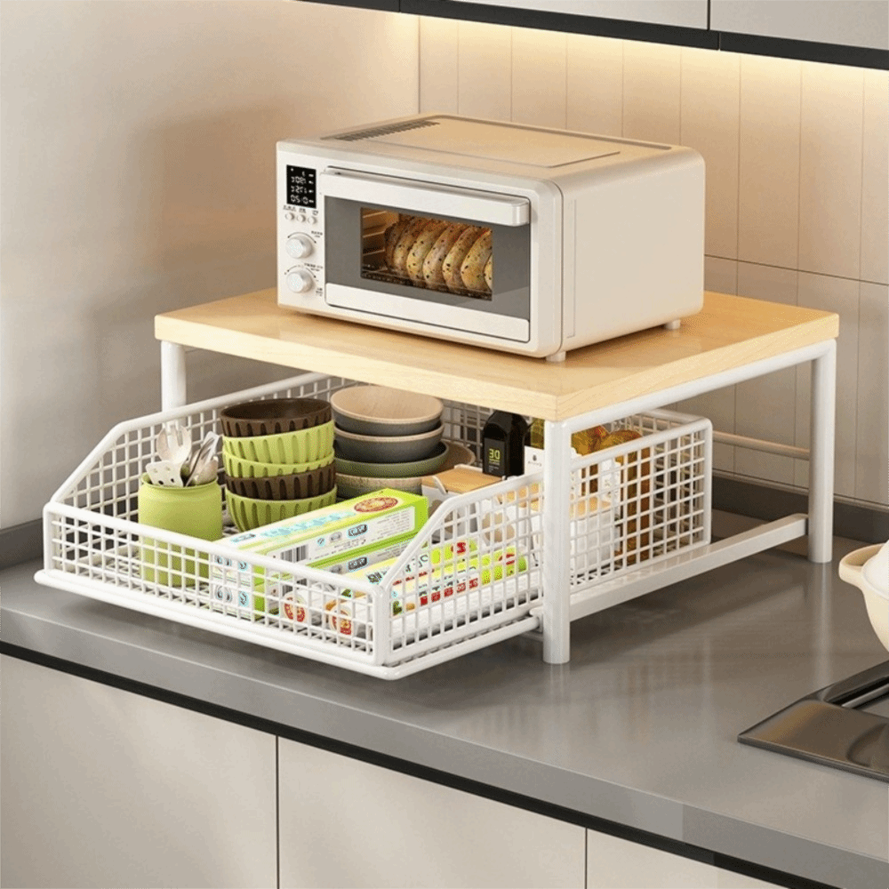 Kitchen Appliances Countertop - Support multifonctionnel avec tiroirs pour micro-ondes,