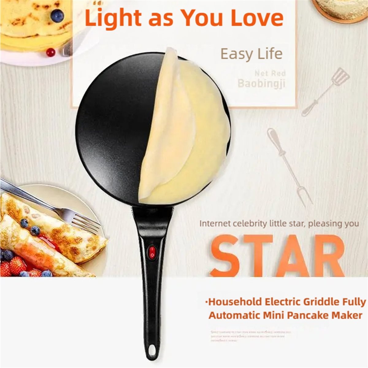 Crêpière électrique M10K, plaq - Crepe Maker Non Stick avis et prix